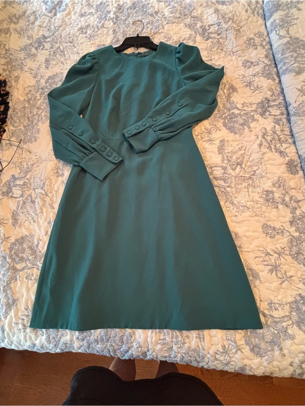 J. Crew sz 4 Tall 4T Spicy Jade Teal Long-Sleeve dress modest classic workwear